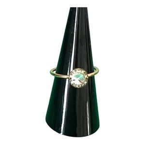 Adjustable Gold plated Ring with Clear Gemstone